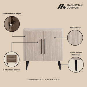 Jodie Accent Cabinet in Whitewashed Oak AC001-OK Manhattan Comfort