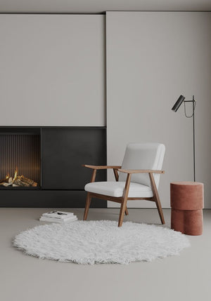 Manhattan Comfort ArchDuke Mid-Century Modern Accent Chair White and Amber AC001-WH