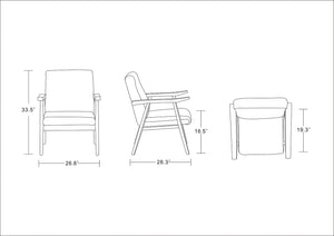 Manhattan Comfort ArchDuke Mid-Century Modern Accent Chair White and Amber AC001-WH