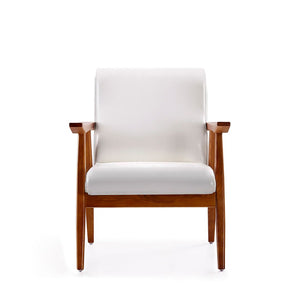 Manhattan Comfort ArchDuke Mid-Century Modern Accent Chair White and Amber AC001-WH