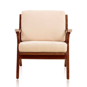 Manhattan Comfort Martelle Mid-Century Modern Accent Chair Cream and Amber AC002-CR