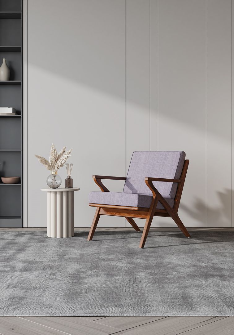 Manhattan Comfort Martelle Mid-Century Modern Accent Chair Grey and Amber AC002-GY