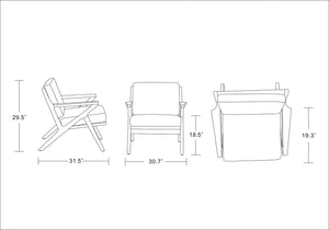 Manhattan Comfort Martelle Mid-Century Modern Accent Chair Grey and Amber AC002-GY