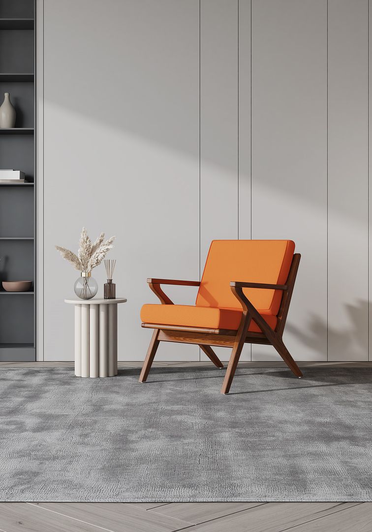 Manhattan Comfort Martelle Mid-Century Modern Accent Chair Orange and Amber AC002-OR