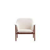 Manhattan Comfort Miller Mid-Century Modern Accent Chair Cream and Walnut AC007-CR