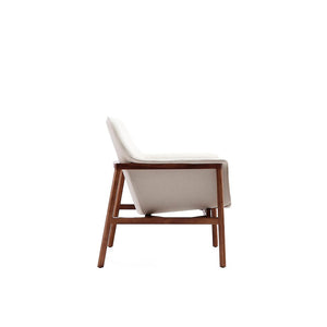 Manhattan Comfort Miller Mid-Century Modern Accent Chair Cream and Walnut AC007-CR