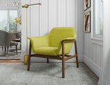 Manhattan Comfort Miller Mid-Century Modern Accent Chair (Set of 2) Green and Walnut 2-AC007-GR