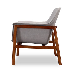 Manhattan Comfort Miller Mid-Century Modern Accent Chair Grey and Walnut AC007-GY