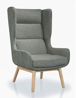 Manhattan Comfort Sampson Mid-Century Modern Accent Chair Graphite and Natural AC014-GP