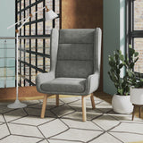 Manhattan Comfort Sampson Mid-Century Modern Accent Chair Graphite and Natural AC014-GP