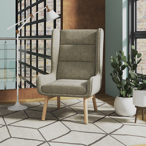 Manhattan Comfort Sampson Mid-Century Modern Accent Chair (Set of 2) Wheat and Natural 2-AC014-GY