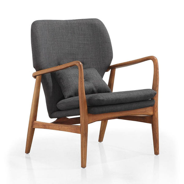 Manhattan Comfort Bradley Mid-Century Modern Accent Chair Charcoal and Walnut AC015-CC