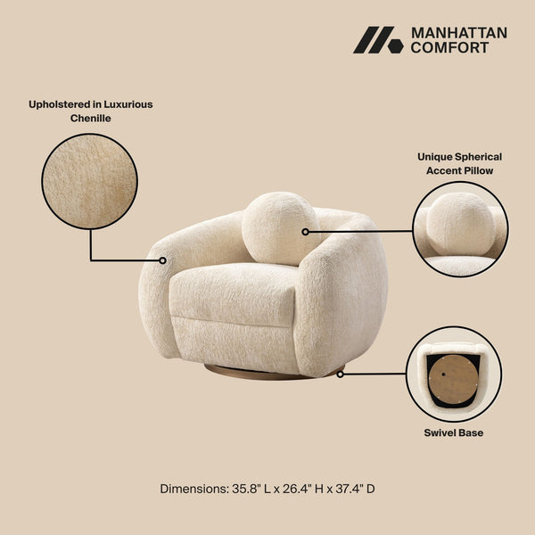 Tribeca Accent Chair in Cream AC016-CR Manhattan Comfort