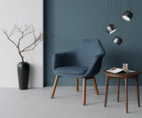 Manhattan Comfort Cronkite Mid-Century Modern Accent Chair (Set of 2) Blue and Walnut 2-AC026-BL