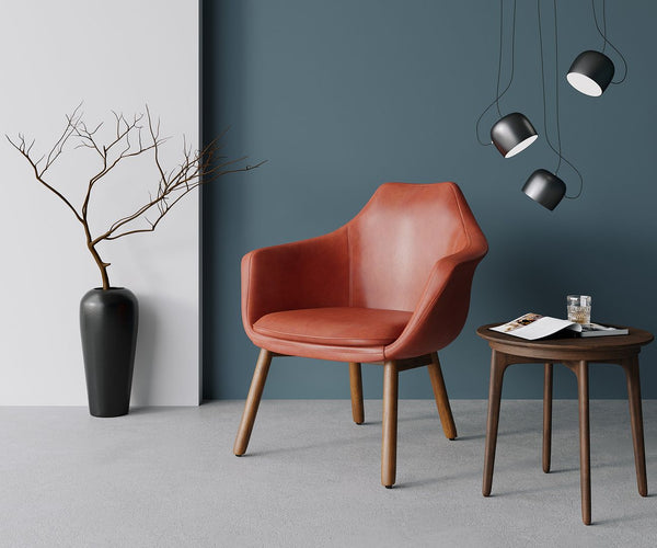 Manhattan Comfort Cronkite Mid-Century Modern Accent Chair (Set of 2) Brown and Walnut 2-AC026-BR