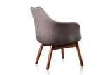 Manhattan Comfort Cronkite Mid-Century Modern Accent Chair Grey and Walnut AC026-GY