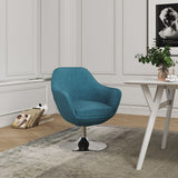 Manhattan Comfort Caisson Modern Accent Chair Blue and Polished Chrome AC028-BL