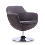 Manhattan Comfort Caisson Modern Accent Chair Grey and Polished Chrome AC028-GY