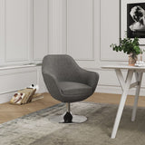 Manhattan Comfort Caisson Modern Accent Chair Grey and Polished Chrome AC028-GY