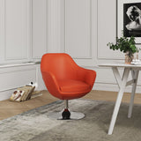 Manhattan Comfort Caisson Modern Accent Chair Orange and Polished Chrome AC028-OR