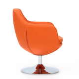 Manhattan Comfort Caisson Modern Accent Chair Orange and Polished Chrome AC028-OR