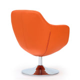 Manhattan Comfort Caisson Modern Accent Chair Orange and Polished Chrome AC028-OR