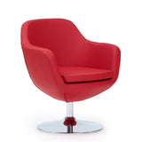 Manhattan Comfort Caisson Modern Accent Chair Red and Polished Chrome AC028-RD