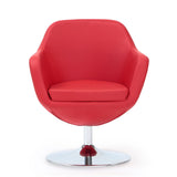 Manhattan Comfort Caisson Modern Accent Chair Red and Polished Chrome AC028-RD