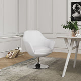 Manhattan Comfort Caisson Modern Accent Chair White and Polished Chrome AC028-WH