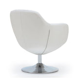 Manhattan Comfort Caisson Modern Accent Chair White and Polished Chrome AC028-WH