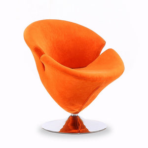 Tulip Swivel Accent Chair in Orange and Polished Chrome AC029-OR Manhattan Comfort