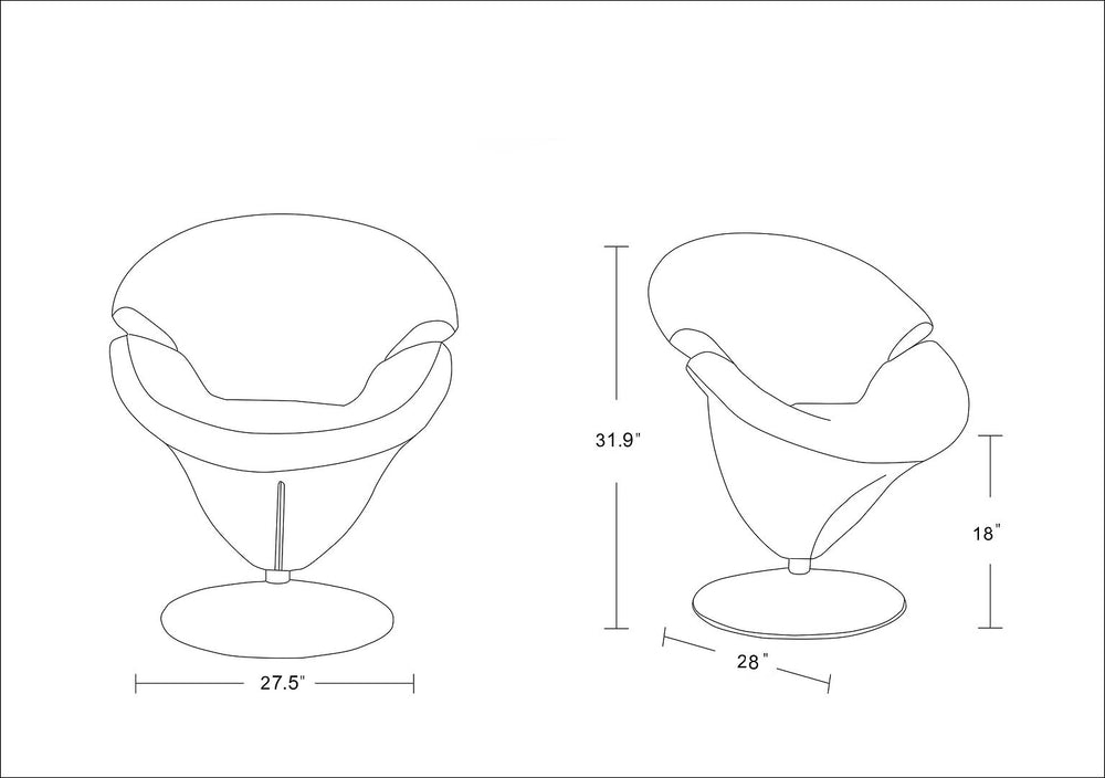 Manhattan Comfort Tulip Modern Accent Chair Orange and Polished Chrome AC029-OR