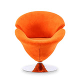 Tulip Swivel Accent Chair in Orange and Polished Chrome AC029-OR Manhattan Comfort