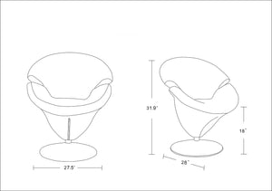 Manhattan Comfort Tulip Modern Accent Chair White and Polished Chrome AC029-WH