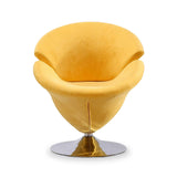 Tulip Swivel Accent Chair in Yellow and Polished Chrome AC029-YL Manhattan Comfort