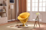 Tulip Swivel Accent Chair in Yellow and Polished Chrome AC029-YL Manhattan Comfort