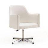 Manhattan Comfort Pelo Modern Accent Chair White and Polished Chrome AC030-WH