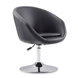 Hopper Swivel Adjustable Height Faux Leather Chair in Black and Polished Chrome AC036-BK Manhattan Comfort