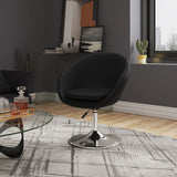 Hopper Swivel Adjustable Height Faux Leather Chair in Black and Polished Chrome AC036-BK Manhattan Comfort