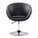 Hopper Swivel Adjustable Height Faux Leather Chair in Black and Polished Chrome AC036-BK Manhattan Comfort