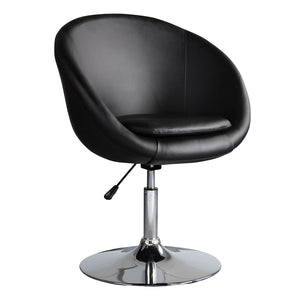 Manhattan Comfort Hopper Modern Accent Chair Black and Polished Chrome AC036-BK
