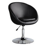 Hopper Swivel Adjustable Height Faux Leather Chair in Black and Polished Chrome AC036-BK Manhattan Comfort