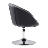 Hopper Swivel Adjustable Height Faux Leather Chair in Black and Polished Chrome AC036-BK Manhattan Comfort