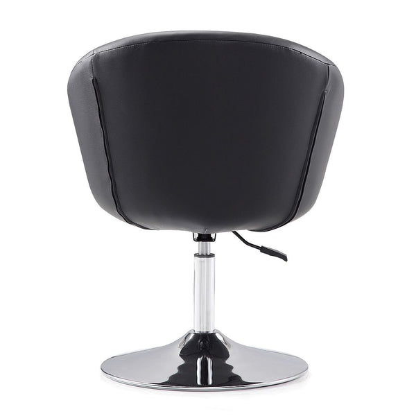 Hopper Swivel Adjustable Height Faux Leather Chair in Black and Polished Chrome AC036-BK Manhattan Comfort