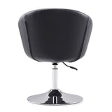 Hopper Swivel Adjustable Height Faux Leather Chair in Black and Polished Chrome AC036-BK Manhattan Comfort