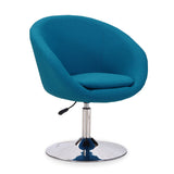 Hopper Swivel Adjustable Height Chair in Blue and Polished Chrome AC036-BL Manhattan Comfort