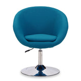 Hopper Swivel Adjustable Height Chair in Blue and Polished Chrome AC036-BL Manhattan Comfort