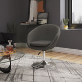 Manhattan Comfort Hopper Modern Accent Chair (Set of 2) Grey and Polished Chrome 2-AC036-GY