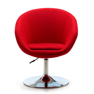 Manhattan Comfort Hopper Modern Accent Chair Red and Polished Chrome AC036-RD