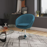 Manhattan Comfort Hopper Modern Accent Chair (Set of 2) Sky Blue and Polished Chrome 2-AC036-SB